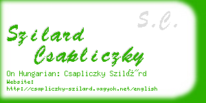 szilard csapliczky business card